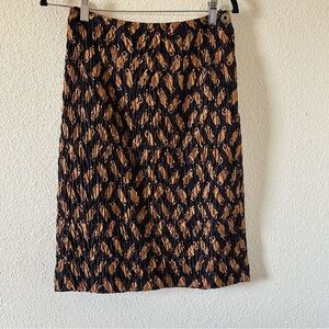 VTG Jeanne Marc Artsy Orange Cat Novelty Print Quilted Midi Skirt Women’s 8/10
